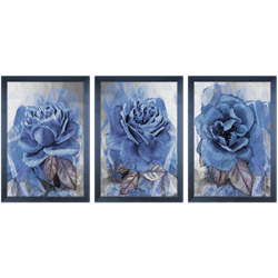 Conjunto 25 - Imagem Preto e Dourado com 3 Quadros... - Las Quadros