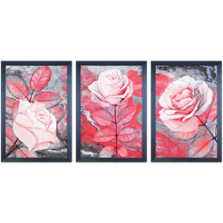 Conjunto 32 - Imagem Preto e Dourado com 3 Quadros... - Las Quadros