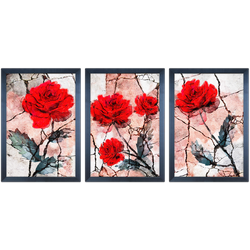 Conjunto 34 - Imagem Preto e Dourado com 3 Quadros... - Las Quadros