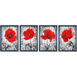 Conjunto 02 - Imagem Preto e Dourado com 4 Quadros... - Las Quadros