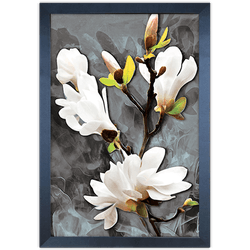 Floral 16 - Quadro com Moldura - Preto, Marrom, Rú... - Las Quadros