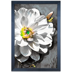 Floral 17 - Quadro com Moldura - Preto, Marrom, Rú... - Las Quadros