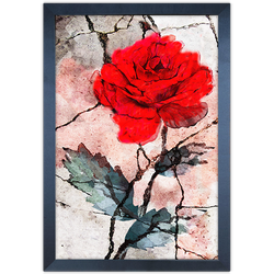 Floral 25 - Quadro com Moldura - Preto, Marrom, Rú... - Las Quadros