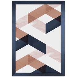 Forma Geométrica 01 - Quadro com Moldura - Preto, ... - Las Quadros