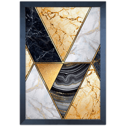 Forma Geométrica 07 - Quadro com Moldura - Preto, ... - Las Quadros