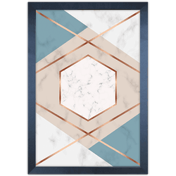 Forma Geométrica 16 - Quadro com Moldura - Preto, ... - Las Quadros