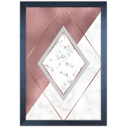 Forma Geométrica 18 - Quadro com Moldura - Preto, ... - Las Quadros