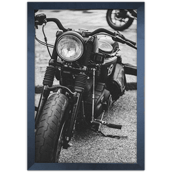 Moto 02 - Quadro com Moldura - Preto, Marrom, Rúst... - Las Quadros
