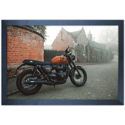 Moto 04 - Quadro com Moldura - Preto, Marrom, Rúst... - Las Quadros