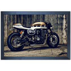 Moto 05 - Quadro com Moldura - Preto, Marrom, Rúst... - Las Quadros