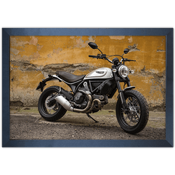 Moto 06 - Quadro com Moldura - Preto, Marrom, Rúst... - Las Quadros