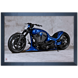 Moto 09 - Quadro com Moldura - Preto, Marrom, Rúst... - Las Quadros