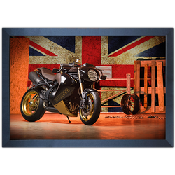 Moto 10 - Quadro com Moldura - Preto, Marrom, Rúst... - Las Quadros