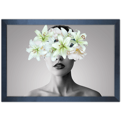 Mulher Florida 01 - Quadro com Moldura - Preto, Ma... - Las Quadros