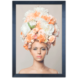 Mulher Florida 03 - Quadro com Moldura - Preto, Ma... - Las Quadros