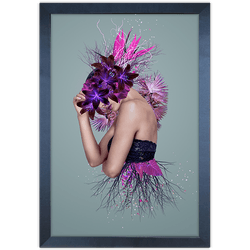 Mulher Florida 09 - Quadro com Moldura - Preto, Ma... - Las Quadros