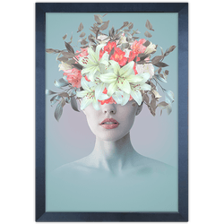 Mulher Florida 11 - Quadro com Moldura - Preto, Ma... - Las Quadros