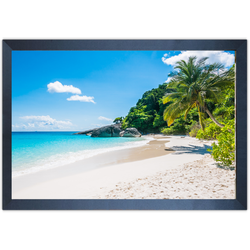 Praia 02 - Quadro com Moldura - Preto, Marrom, Rús... - Las Quadros