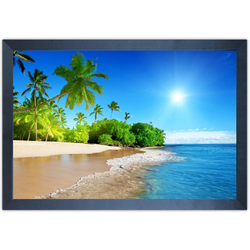 Praia 07 - Quadro com Moldura - Preto, Marrom, Rús... - Las Quadros