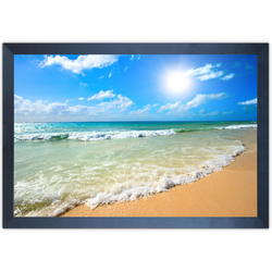 Praia 09 - Quadro com Moldura - Preto, Marrom, Rús... - Las Quadros