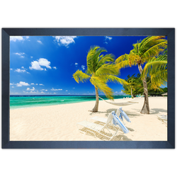 Praia 12 - Quadro com Moldura - Preto, Marrom, Rús... - Las Quadros