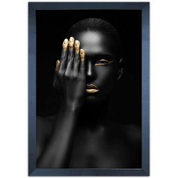 Preto e Dourado 03 - Quadro com Moldura - Preto, M... - Las Quadros