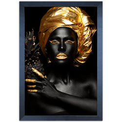 Preto e Dourado 06 - Quadro com Moldura - Preto, M... - Las Quadros