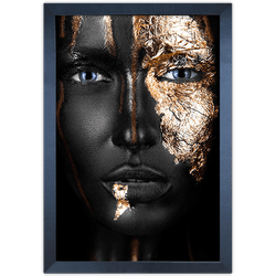 Preto e Dourado 10 - Quadro com Moldura - Preto, M... - Las Quadros