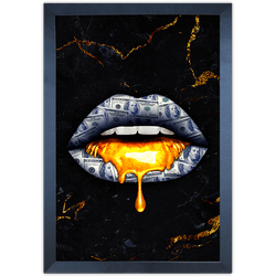 Preto e Dourado 13 - Quadro com Moldura - Preto, M... - Las Quadros