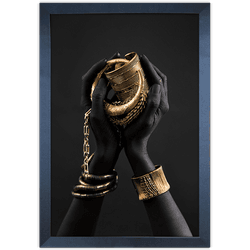 Preto e Dourado 14 - Quadro com Moldura - Preto, M... - Las Quadros