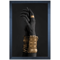 Preto e Dourado 15 - Quadro com Moldura - Preto, M... - Las Quadros