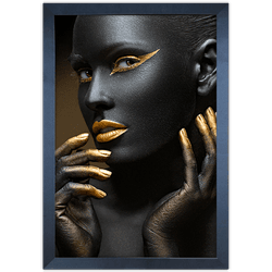 Preto e Dourado 16 - Quadro com Moldura - Preto, M... - Las Quadros