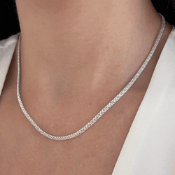 Colar Malha Tela 5mm 45cm Prata 925 - CT45 - LE BEAU