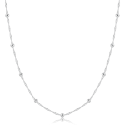 Colar Singapura Com Bolinhas 45cm Prata 925 - C462 - LE BEAU