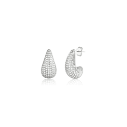 Brinco Gota Cravejado P 1cm Prata 925 - B4459.1 - LE BEAU