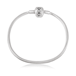 Pulseira Berloque Fecho Liso Prata 925 - PBPFL-PR... - LE BEAU