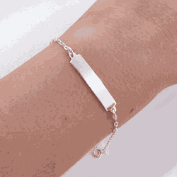 Pulseira Plaquinha Infantil Prata 925 - PRATPLAQU... - LE BEAU