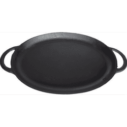 Bifeteira de Ferro Oval com 2 Alças 24X35 - 655 - Tampão e grelha GK