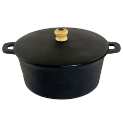Panela de Ferro Fundido Alça Fixa C/T 32cm - 436 - Tampão e grelha GK