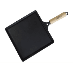 Bifeteira de Ferro Quadrada Lisa 25X25 CM - 490 - Tampão e grelha GK