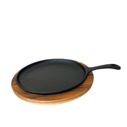 Bifeteira de Ferro Fundido Oval Com Suporte em Mad... - Tampão e grelha GK