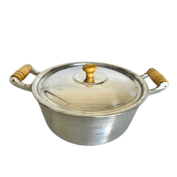 Panela de Alumínio Fundido Alça de Madeira 32 cm ... - Tampão e grelha GK