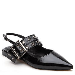 SAPATILHA SALERNO COURO VERNIZ PRETO - LESSÔ