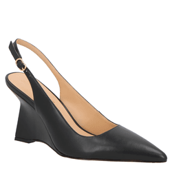 SLINGBACK ANABELA EM COURO PRETO - LESSÔ