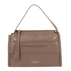 BOLSA COM ALÇA DUPLA E AJUSTÁVEL COURO CINZA - LESSÔ
