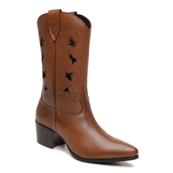 BOTA SIENA WESTERN COURO CARAMELO - LESSÔ