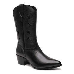 BOTA SIENA WESTERN COURO PRETO - LESSÔ