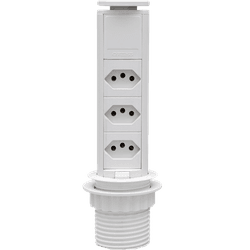 Torre de tomadas com 3 tomadas Branca