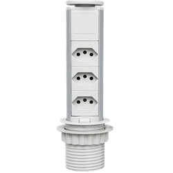 Torre de tomadas com 3 tomadas Cinza