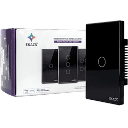INTERRUPTOR TOUCH 1 BOTÃO PRETO 2.5D WI-FI - EKAT... - LEVEL ONE